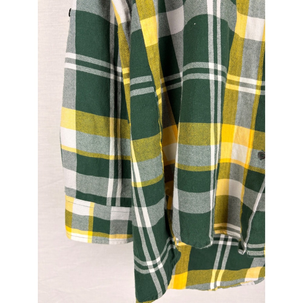 UG Apparel Baylor University Bears Plaid Flannel Shirt Green Yellow Womens Large - Picture 7 of 12